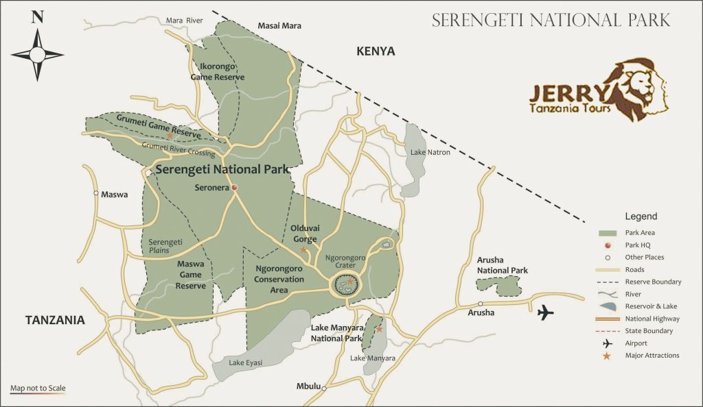 Serengeti National Park map